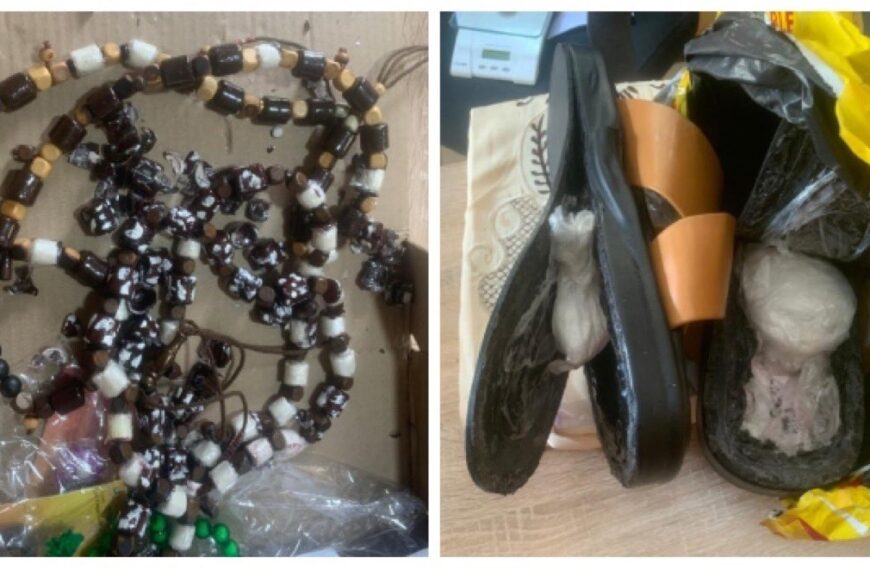 BREAKING NEWS: The NDLEA has Intercepted Cocaine Concealed In Prayer Beads and Shoes.