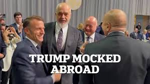 Emmanuel Macron cracks up as Albania and Azerbaijan’s leaders mock the US president